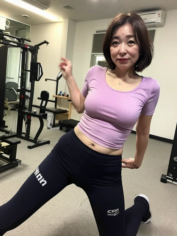 masterpiece, best quality, ultra quality, high quality, realistic, photo realistic, warm lighting,natural lighting,cinematic lighting,RAW photo, hyper detailed, intricate detailed, perfect anatomy, Fujifilm XT3,1 woman, Japanese beautiful woman,babyface,brown very short twintail hair over one eye,(medium breasts:1.2),(slender body:1.2),sweaty, tan skin,sunburn tanline,(smile:1.3),black eyes,(yoga studio),(day),(Glasses:1.3),(smile),doing yoga,no bra,braless,(fullbody),yoga sports bra, yoga pants,yjcf_yujia,((sexy yoga pose on the yoga mat)),hirtlift,s