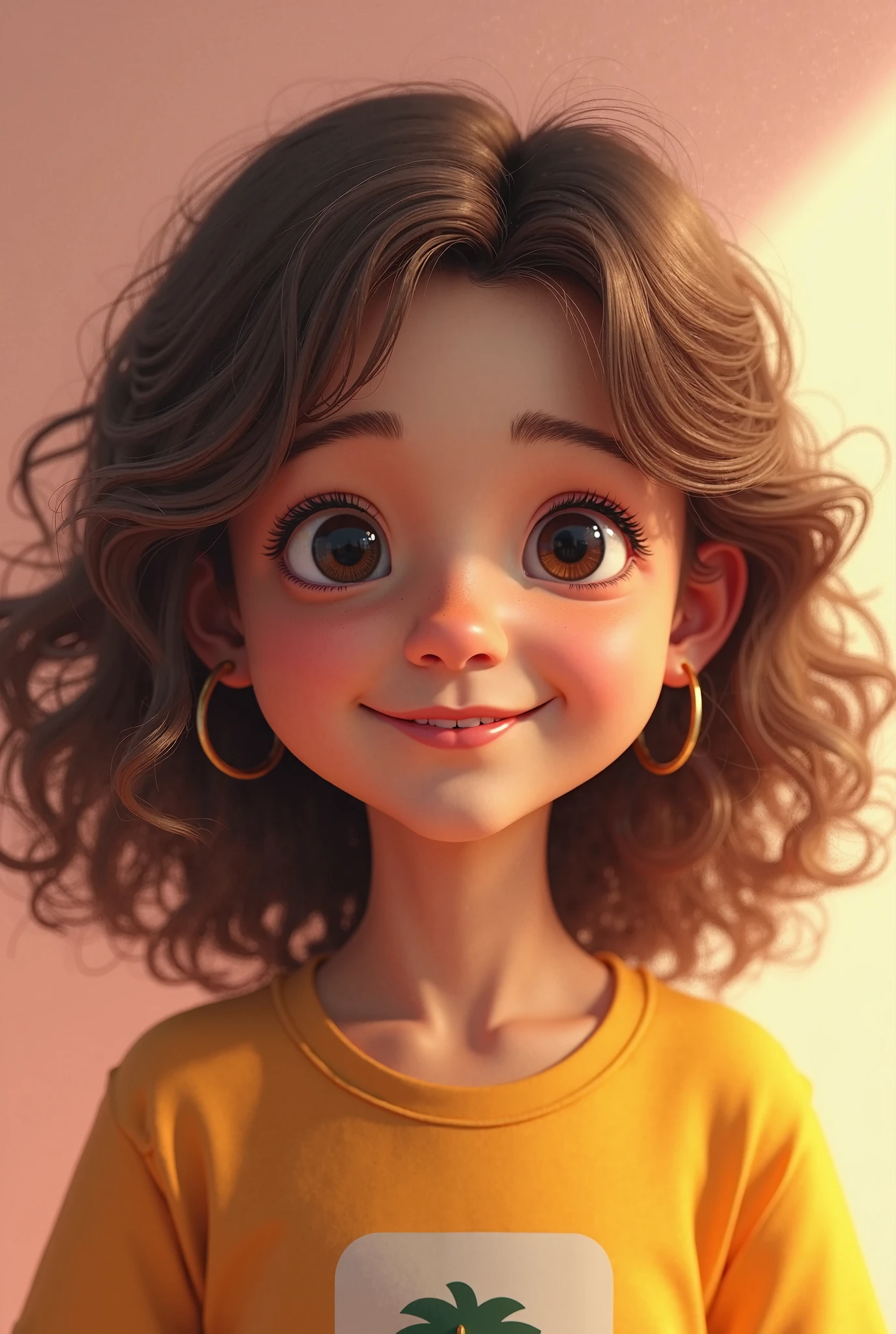 (child) of big curly hair
