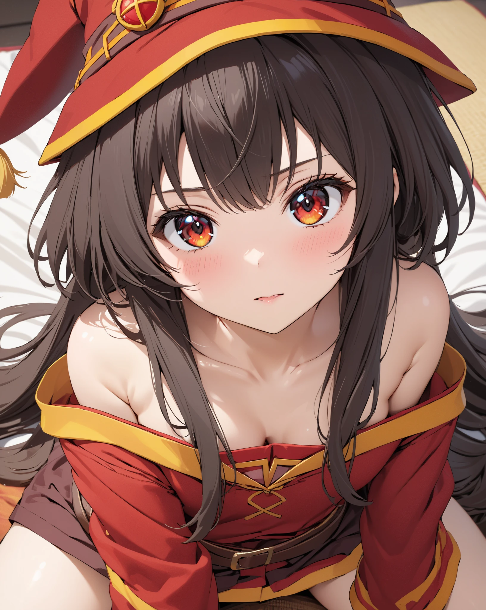 ( Japanese anime style),  cute, (Megumin), masterpiece:1.5, masterpiece, highest quality, UHD, retina, masterpiece, accurate anatomy, super detailed, high quality, best quality, 8k