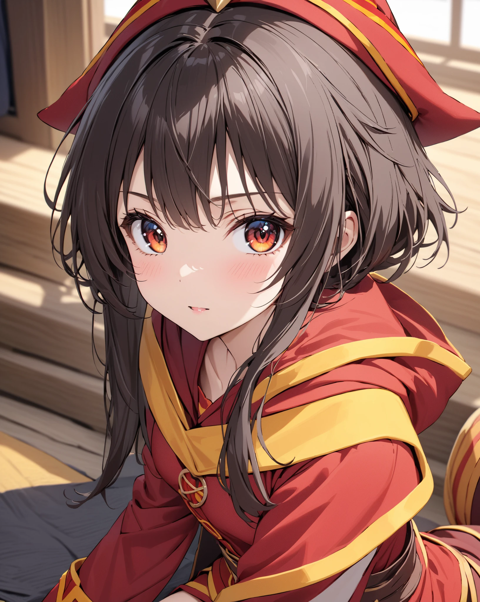 ( Japanese anime style),  cute, (Megumin), masterpiece:1.5, masterpiece, highest quality, UHD, retina, masterpiece, accurate anatomy, super detailed, high quality, best quality, 8k