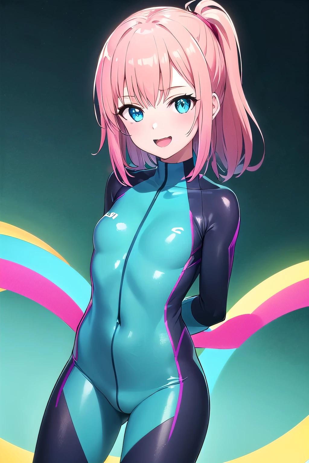 (Angelic Very beautiful cute girl),
Beautiful detailed eyes,
Detailed double eyelids,
(Cute eyes),
Light pink long hair、Sharp focus on the chest of the twintails, adorable smile beautiful detailed face and eyes,
drooping eyes,BREAK
(Super Gloss Metallic Coral Yellow Transparent Holographic Suit:1.2), (Super Tight Fit Holographic Suit、Superreflective surface:1.5),
(Super Tight Fit Holographic Suit:1.5) ,
(Super Reflective Holographic Suit:1.3),
small nose,(medium breasts:1.3),
Beautiful legs,
(Best Quality:1.2),
Raw photo,
High resolution,
perfect detail,
Professional Photography,
Professional Lighting,
Strong lighting of the bodysuit ,Long leg、white background