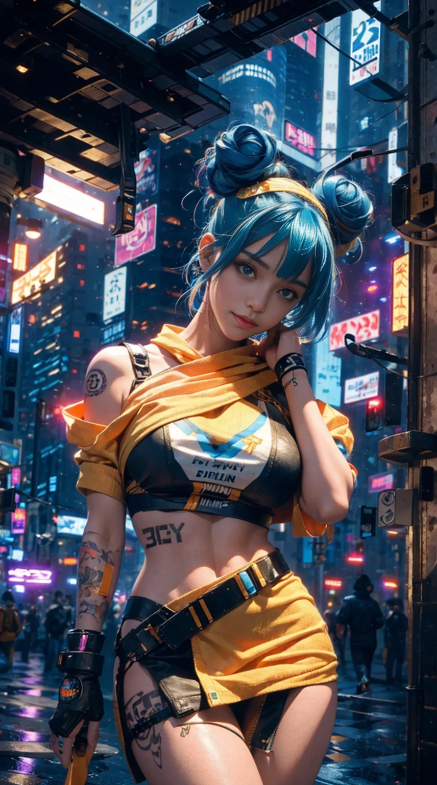 (( highest qualityr)) ,Ariana Grande en lingerie sexy yellow, (miniskirt rosado transparente plastic), (background Neon lights in the dark city at night:1.2),（Hermosos ojos azules) ,(cuerpo femenino perfecto:1.4), More detailed 8K.motor irreal:1.4,UHD,La mejor calidad:1.4, fotorrealista:1.4, textura de la piel:1.4, obra maestra:1.8,obra-prima, mejor calidad,objeto Objeto], (detailed face features:1.3), (convexo Dedos camello), (Perfect anatomy), (realistic photo), (seaArt 2.1)