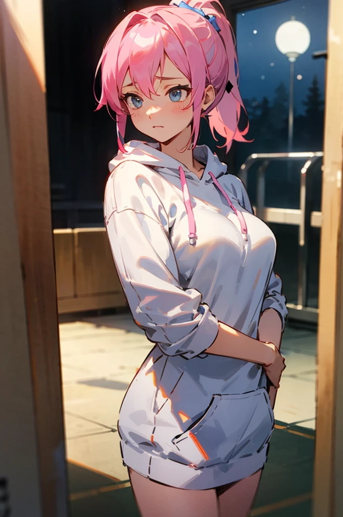 Slanted Eyes、Buns under both ears、Swimwear、locker room、locker room、Wet、Pink Hair、Blushing、Pink Hair、Buns under both ears、Blushing、Pink Hair