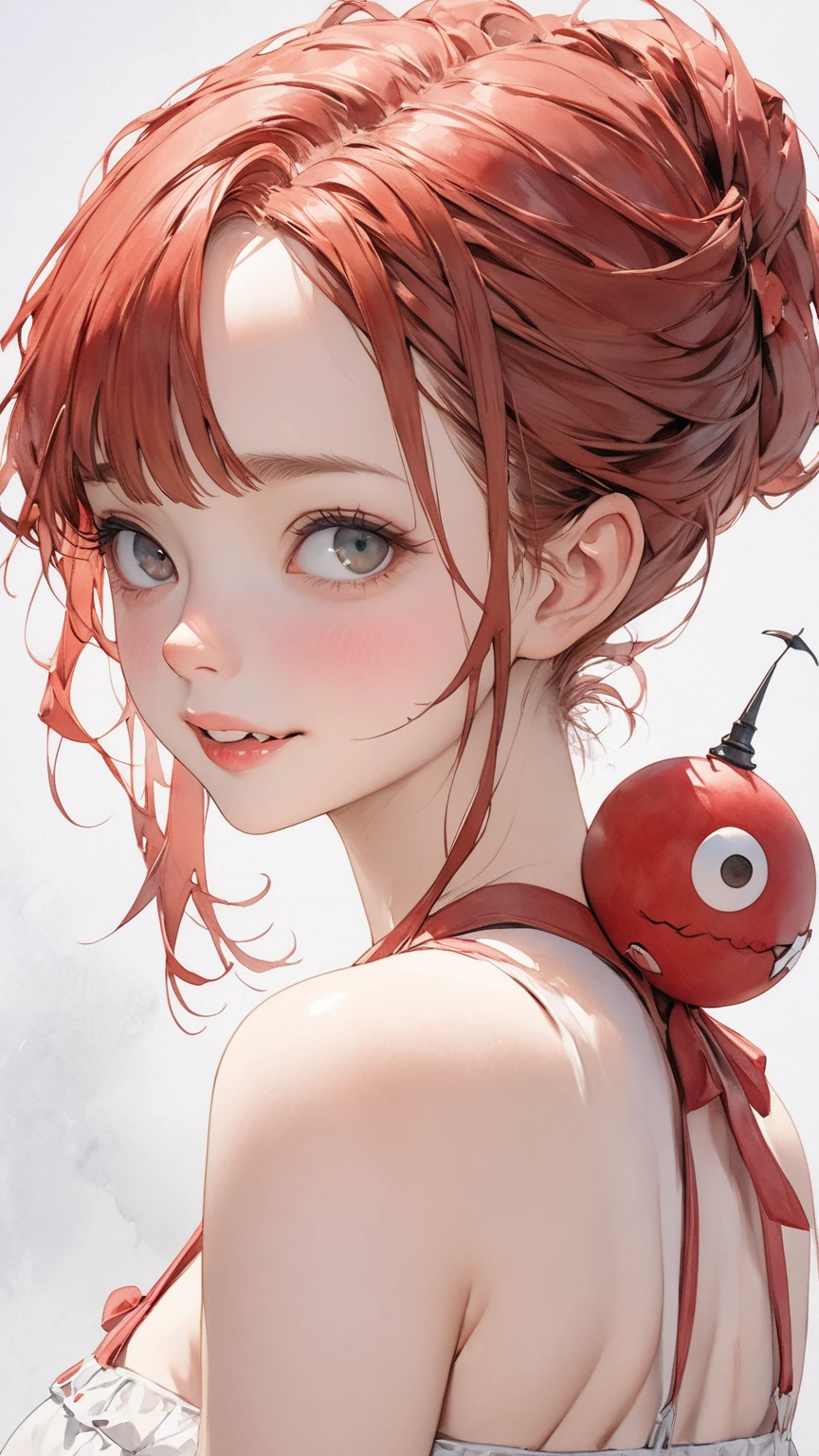 Purple hair girl painting、Glass mandarin orange earrings decorate both ears、Eye color: Ocean pink purple、Space Eyes、Inside the room、(((Giant orange shaped cushion)))、((Hugging on a cushion))、Sit down, long hair、Bun Hair、Cool and complicated, Hand holding sliced orange, A very happy expression with plenty of orange juice、((The syringe contains orange juice))、Very embarrassed、The best smile、Open your mouth wide、Grin、Eyes closed、((Purple and black dress))、((Syringe Shoulder Bag)), Fun and lively characters, close( Perfect Anatomy )、Beautiful, translucent white skin、A purple dress slightly damp with sweat、Underwear is visible、quality\(8K,Highly detailed CG unit wallpaper, masterpiece,High resolution,top-quality,top-quality real texture skin,Super two-dimensional,Increase the resolution,RAW Photos,highest quality,Very detailed,wallpaper,Ray-tracing,Golden Ratio\),[Browsing Caution]、White and orange theme、Everything is orange except for the outfit, hairstyle, and eye color.、barefoot,Love Hotel