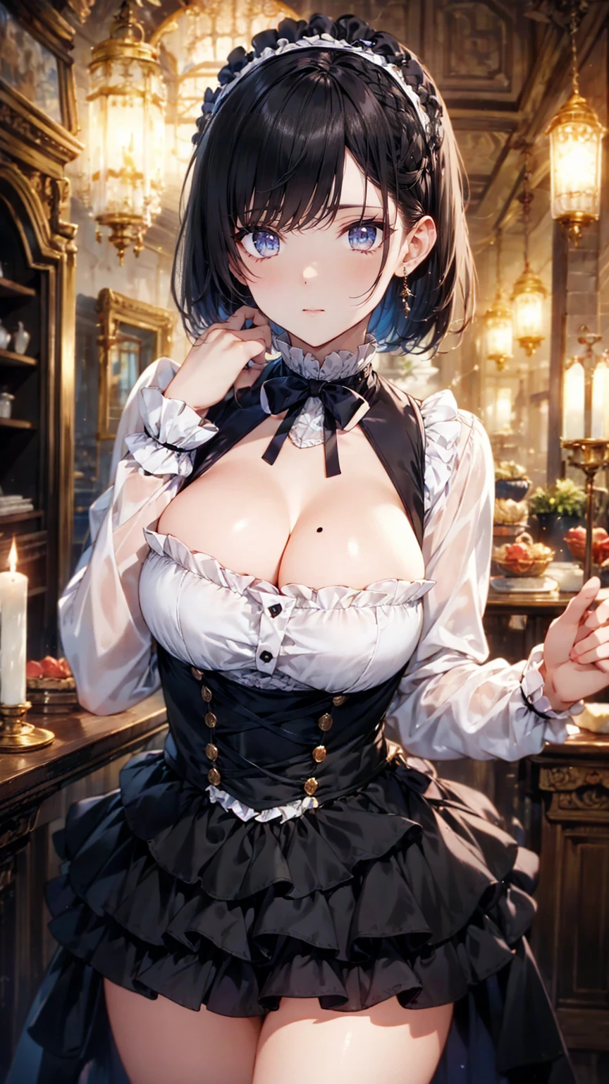 (Masterpiece), ( best quality ),  very detailed,  1 girl, (whole bodyソロショット:1.5), whole body, ( basement),  skirt ,  shirt,  Long Sleeve , frills,  wicked smile that scratches my butt,  creepy,  candle,  hair accessories, (doll), Tapestry,  horror theme,  absurd,  RAW photos,  very delicate and beautiful, Masterpiece best quality , 超 high definition, 32K, 超 realisticな,  very detailedな,  detailed explanation  ,  blue-white skin, 20 years old, Tearful mole,  earrings, Huge ,  short medium hair in a gypsy tent,  wavy hair, ( best quality , 16k, Masterpiece超 high definition,  Victorian ,  realistic: 1.2),  1 girl, Devil Costume, Rob ,  cowboy shooting,  One Length Bob Cut Braided Hair Clips ,  cute, Neat, Disconnect, heroine&#39;property, Artistic Shadows, Currently being rejected.Ghost、[Scared、Ghost、halloween、fight、fight、Large group、a lot、.( best quality ,4K, high definition,Masterpiece:1.2), very detailed, realistic:1.37, creepy altar background,dark fantasy,Red Scheme ,ominous atmosphere, Eye Catching ,story,anatomy, anime style, concept art , Beautiful Faces in Every Detail and  ((( red eyes ))), angel design , Twisted Smile、,, skull bones, horror style , (( Fantasy Sweetheart Frills Pink Costume)), ((1 woman with fluttering blond hair )),,Female Curves,  Sexy Flat Stomach , perfect hand,  Flawless Anime Character Faces ,
