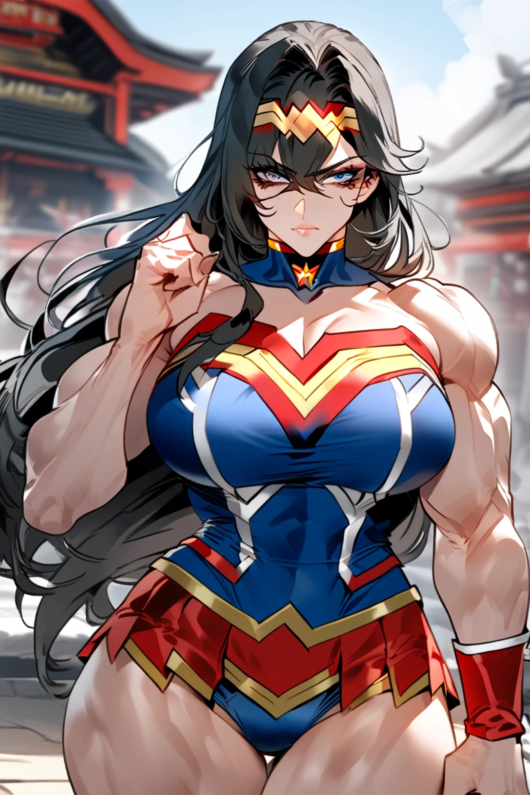   Cool and cool face   、    Wonder Woman's costume  、     shrine seal {x} pony 、18 years old、       Toned Muscles   、 Cool and charming     、  Sharp Eye、 Big Breasted  、