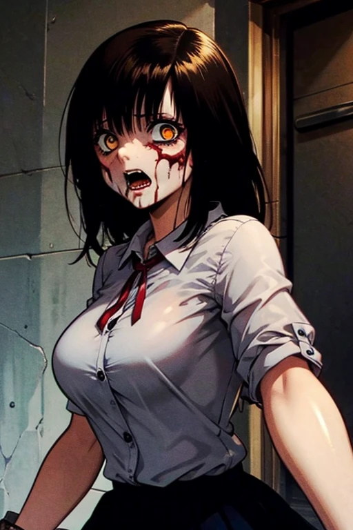 Hell hospital, mutated, evil nurse, female creature, blood soaked,