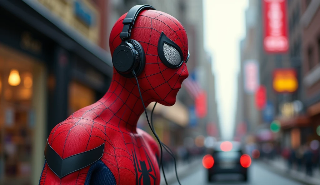 spiderman listening music