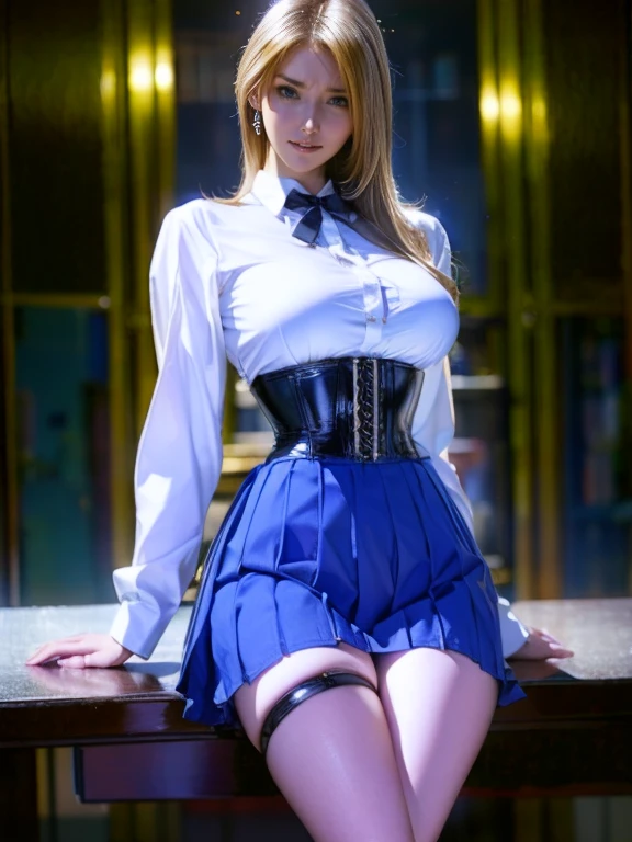 Masterpiece, high quality, 8k,detailed body, ultra detailed, detailed face, standing, blush, bright eye, outdoor, (face detail), additional definition, (giant breasts),(evening), Half body, SMILE,