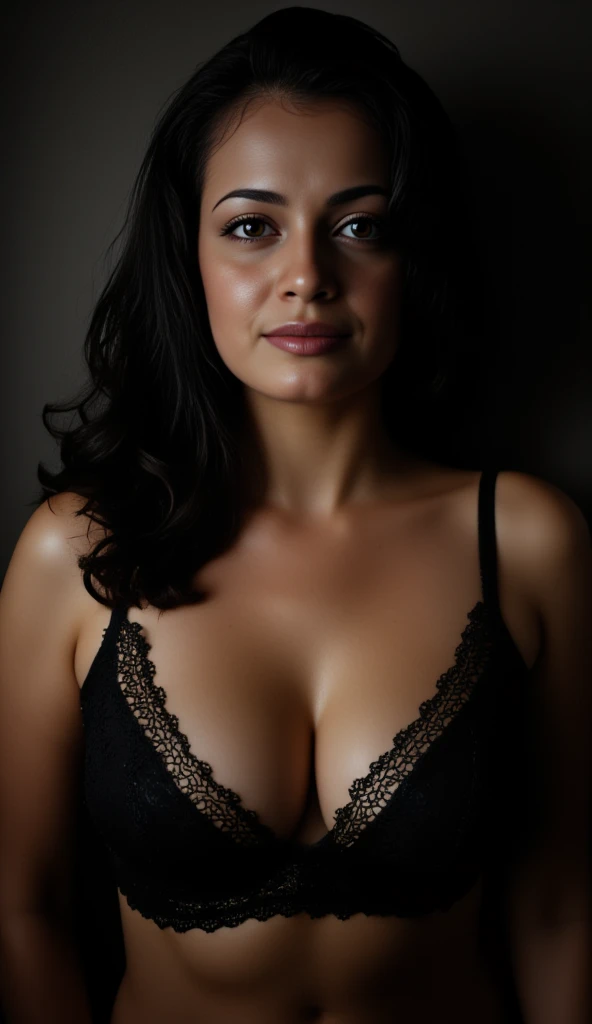 Latina woman posing with big boobies and big breasts, curvy body, curvy model, voluptuous body, voluptuous figure, thick body, beautiful curves, soft curvy shape, curvy figure, curvaceous. detailed, clear curvy details, attractive feminine curves, photorealistic perfect body, voluptuous and arousing, curvy hourglass figure, wearing a light blue dress, big ass, ass