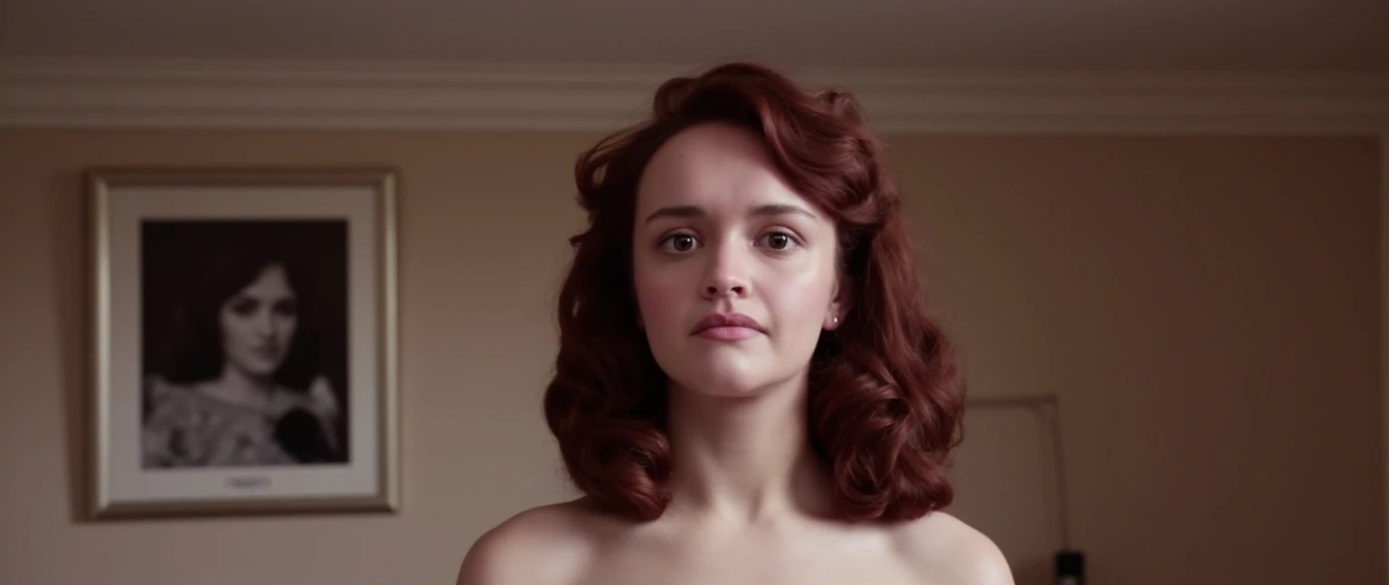 Olivia Cooke staring at Playboy Playmate Cynthia Myers in a Hollywood Movie bio-pic. Olivia Cooke staring in the 1970 movie Beyond the Valley of the Dolls at the character Casey Anderson. Olivia Cooke with Cynthia Myers type bouffant hairstyle and body. Full breasts. Petite. 1970 fashion. Brunette big hair. 