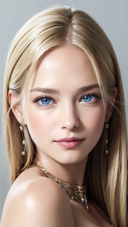 blue eyes, Blonde hair, ponytailed hair, 4K resolution, High quality CG, Beautiful CG, Soft Light, realistic, photo-realistic:1.37),(8k, RAW photo, best quality, masterpiece:1.2), cute, ultra-detailed,physically-based rendering, ultra high res, sharp focus, looking at viewer,photorealistic,realistic, solo, photorealistic, best quality, extremely detailed face,extremely detailed eyes and face, beautiful detailed eyes,absurdres, incredibly absurdres,haunting smile, natural breasts, long breasts, large sagging breasts, shockingly large breasts, large breasts, Puffy areolas, puffy nipples, detailed areolas, plunk areolas, detailed nipples, tight waist , huge stunning goddess shot, leaning forward, ecstatic expression, flushed face, leaning forward, shooting from above