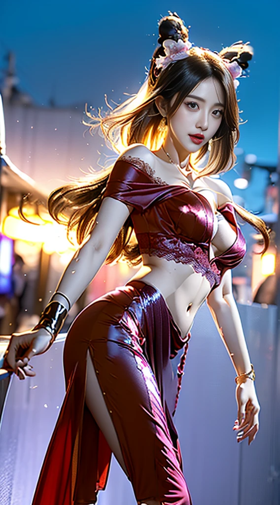 Mai shiranui, (melhor qualidade,ultra-detalhado),(realista:1.37), rosto lindo e detalhado, ultra-realista texture, rosto delicado, athletic body, cores vivas. High definition, 8K