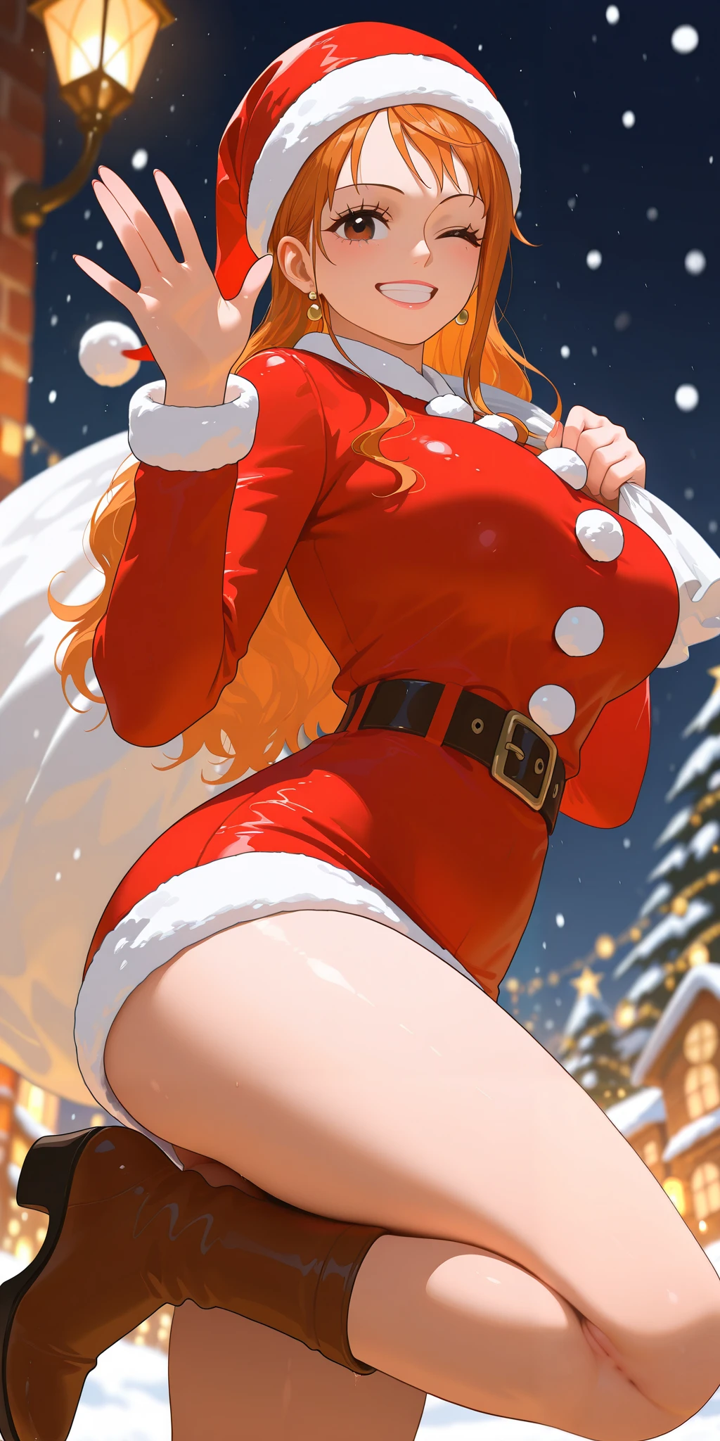 Christmas、Beautuful Women、meaty、Glamour、santa claus、skirt by the、pantyhose、Buttock emphasis