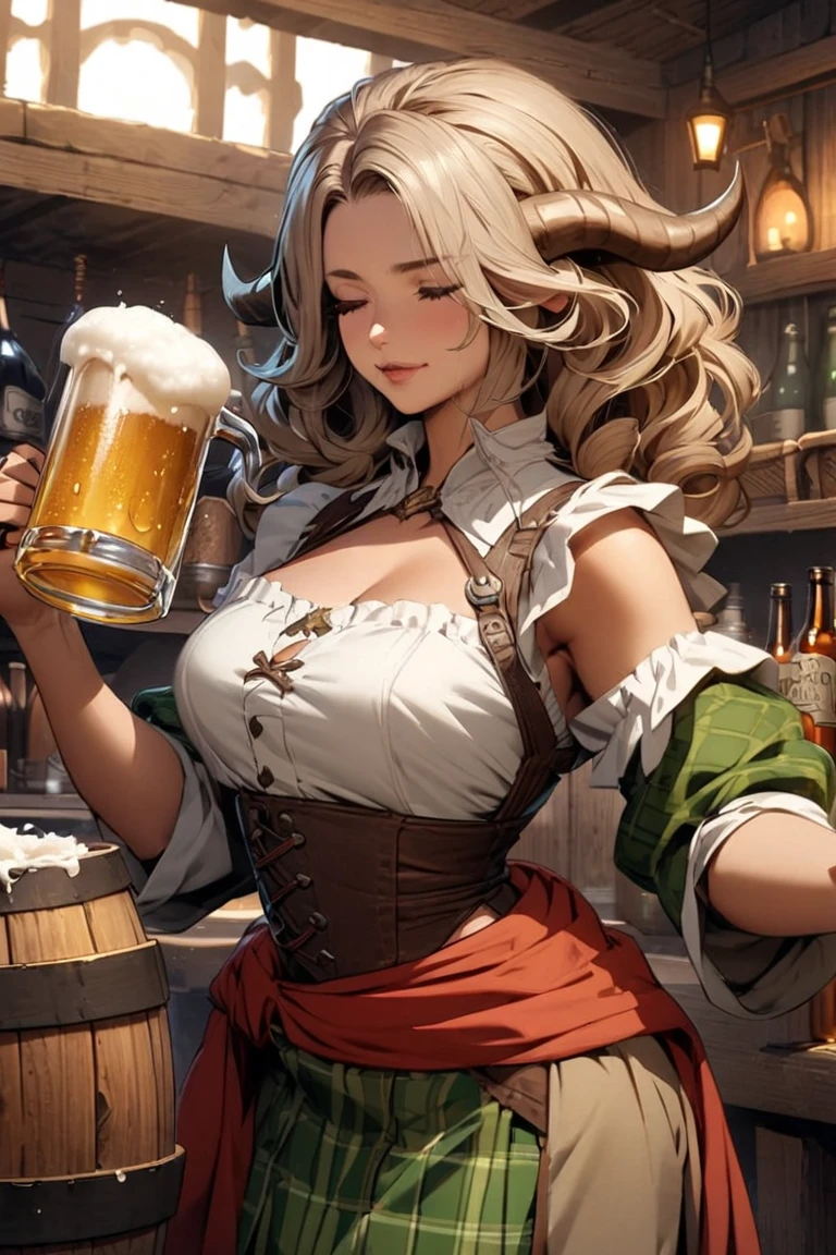 flat chests, nsfw, masterpiece, 1 girl, erect nipples, intricately detailed, topless, pubs, table, crowd, navel, bare shoulders, necklace, beer, tavern, inn, pub, crowd, white skirt, waist apron, blonde hair, embarassed, smiling, extremely detailed, photorealistic, octane render, 8 k, unreal engine, bare breasts, nipples, aqua eyes, carrying beer tray, bare stomach, sweaty, people on background, oktoberfest, smiling, moist breath, child, arm strap, small breasts, luminedef