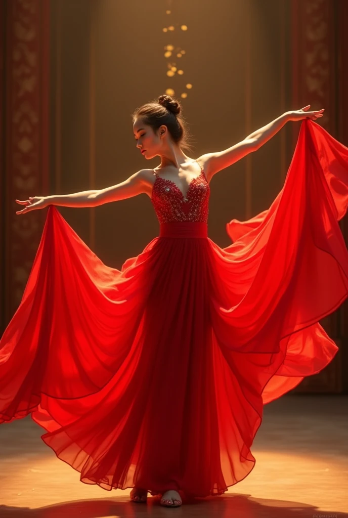 arafed woman in a dress with red ribbons around her, adrian borda, inspired by Igor Morski, photography alexey kurylev, photography alexey gurylev, takato yomamoto. 4 k, laces and ribbons, fine art fashion photography, red ribbon, sylvain sarrailh and igor morski, chinese ribbon dance, ribbons