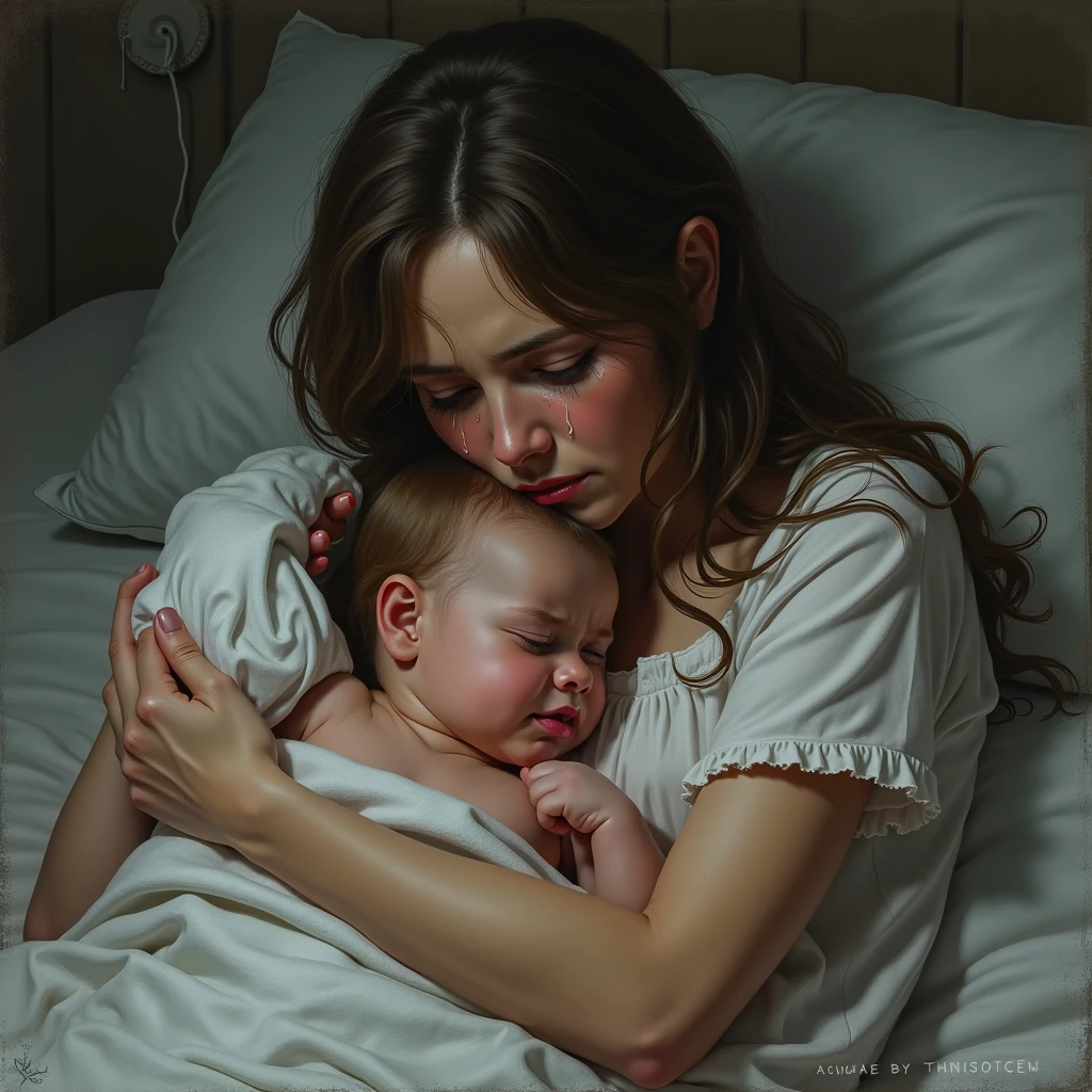 mother and pencil drawing
