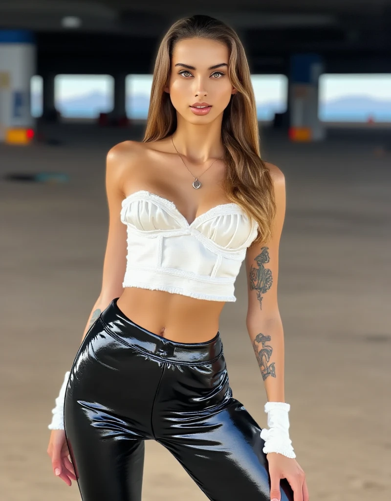 Madonna dressed in transparent top with pants