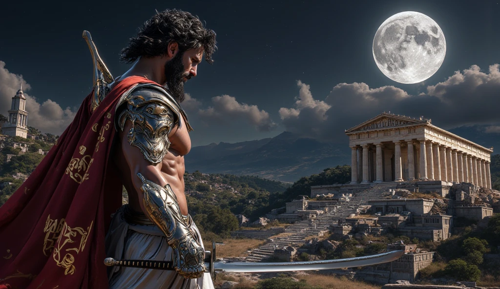 a young man Jason, the Argonauts, Greek mythology, adventurous journey, golden fleece, ancient Greece, mythical heroes, brave warriors, mythological creatures, magical artifacts, epic battles, dramatic lighting, moody atmosphere, vibrant colors, cinematic composition, intricate details, (best quality,4k,8k,highres,masterpiece:1.2),ultra-detailed,(realistic,photorealistic,photo-realistic:1.37)