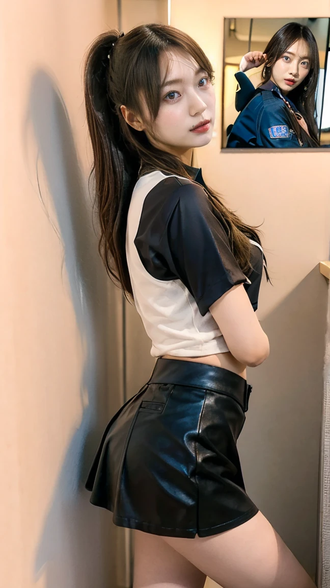 Young Japanese、woman、26 years old、Beauty、(Slender body、slender),(Long Hair、chestnut-colored hair),(Pure white cut-and-sew top、No sleeve、Short sleeve、White shirt、White cut and sew:1.7),Large Breasts、The bumps on the chest are visible、Small butt、(The lines of the lower body are emphasized、Pants、Tight slacks,Light brown slacks、Perfect for the body:1.8)、(Panty lines showing through pants:1.8)、Sexy Style、cute、Straight face、(Back view、Looking back on this、Straight face:1.8),Stick your ass out、Wearing black high heels、(Full body shot、Shooting from a little distance、Shooting from a distance:1.3)、(Full body photo:1.8)、(The line of the underwear is visible:1.4)、(Stairs:1.6)、(Anatomically correct body structure、Well-formed look、Correct Hand Structure、Balanced face)、Like a real photo