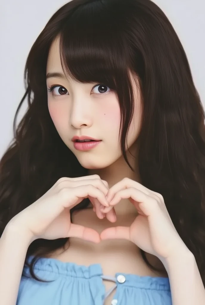  she firmly forms a big heart shape with both hands、holding it in front of her chest:1.67、 instagrammable:1.2、 (Super accurate humility、 RAW photos 、8k、32K、Masterpiece、 realistic、   photorealistic:1.37)、Cute Japanese women images、 Wearing sexy swimsuit :1.33、 An extremely realistic and detailed upper body portrait of a young woman taken in natural light 、   upper body、  1 girl、Photo Mapping、   physically-based rendering 、Excellent image quality、  high definition、1080P、( beautiful faces)、( Wearing blue clothes)、(   Detailed description of the hand setter &#39; muscle area )、( CG in detail)、 rich details 、(  great features  :1.35)、(  detail eyes)、  and looks forward to your eyes 、Delicate clavicle、 Mr.々A pose 、非常にリアルで詳細な若い女性の   upper bodyポートレート。 Beautiful skin 、  頬の高い部分に柔らかいLight is reflected ています .、   small pores and hair follicles  、  even the smallest blood vessels are visible 。The skin is smooth、She has a natural flush to her cheeks 、Healthy glow。  The eyes are large and clear blue、 虹彩には細かい模Mr.がある、 Light is reflected 、 slightly tilted to ,   Very realistic and detailed upper body portrait of a young woman with slight shadows under her eyes   、  lashes are long and naturally curled ,  Her lips are a soft pink 、  smooth texture and natural shine 、 ,   The background is a pale black and white gradient   、焦点は完全に顔と   upper bodyに当たっている,  realistic shadows and textures、PHOTOGRAPHIC DETATION 