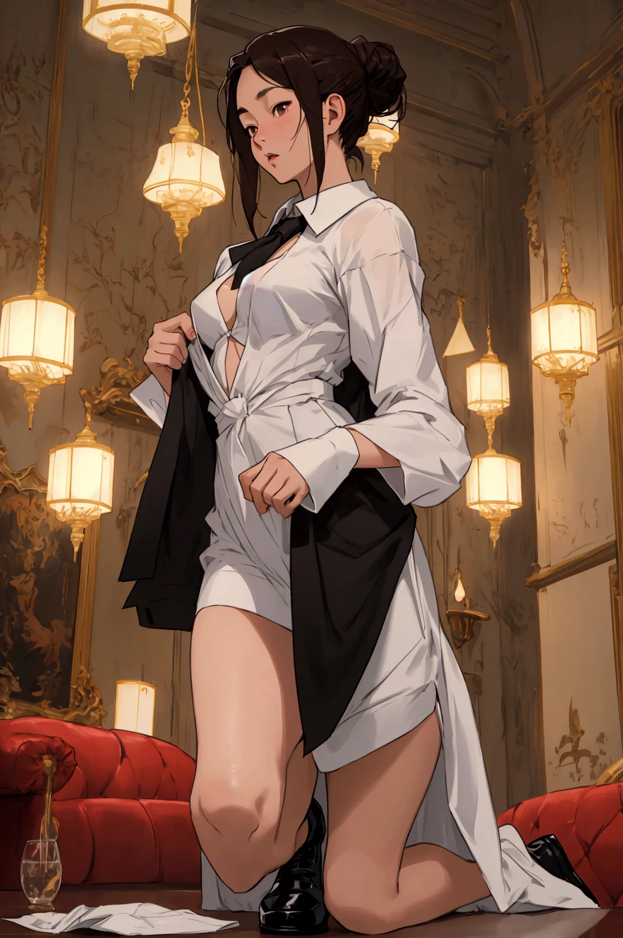 ulzang-6500-v1.1,(RAW photo:1.2), (Photorealistic:1.4), Beautiful Meticulous Girl, very detailed eyes and faces, Beautiful detailed eyes, absurderes, unbelievable Ridiculous, hugefilesize, ultra - detailed, A high resolution, The is very detailed，best qualtiy，tmasterpiece，kemomimi，((Japanes girl' high school uniform))，illustratio，The is very detailed，CG，unified，8k 壁纸，Amazing Cleavage，finely detailled，tmasterpiece，best qualtiy，The is very detailed的 CG unified 8k 壁纸，light in face，cinmatic lighting, 1girll, 16 years old,((Dark panties))，(((dynamicposes)))，(Camel toes)，(full bodyesbian)，((Pantyhose))，((Photo pose)) --auto