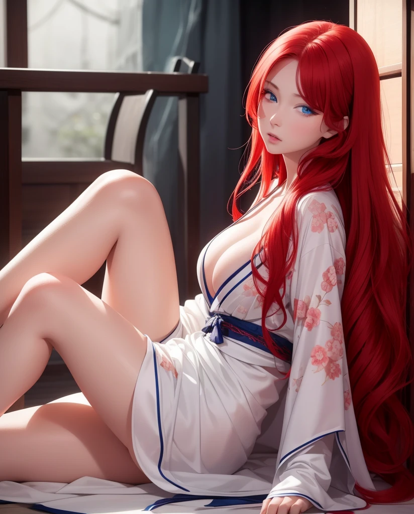 (Yae miko from Genshin Impact:1.5), (Yae miko red and white clothes from Genshin Impact:1.5), closed mouth, sash, serious, solo, (masterpiece, best quality, extremely detailed 8k, ultra hd, ultra-detailed, highly detailed, highly realistic, photo realistic:1.3), (1girl:1.5), (beautiful realistic face, high detailed realistic face:1.3), (high detailed realistic natural red hair, beautiful realistic hairstyle:1.3), (beautiful realistic eyes, high detailed realistic blue eyes, proportional eyes, realistic pupils, high detailed pupils:1.3), (high detailed realistic natural eyebrows), (high detailed realistic lips, beautiful realistic lips, pink lipsticks:1.3), (thick breasts, high proportional realistic breasts, realistic big breasts:1.4), (upper body from head to thighs, slender body:1.5), (clarity:1.1), highly detailed realistic skin, sharp focus, (no bra:1.4), lingerie, thick thighs, outdoor, (RAW, analogue, Nikon Z 14mm ultra-wide angle lens, award-winning glamour photograph, subsurface scattering, radiant light rays, high-res, detailed facial features, smooth, aesthetic, extremely detailed, (extremely detailed eyes, extremely detailed iris, extremely detailed pupils), extremely detailed hair, extremely detailed skin, extremely detailed clothes, octane render, photorealistic, realistic, post-processing, max detail, realistic shadows, roughness, natural skin texture, real life, ultra-realistic, photorealism, photography, 8k UHD, photography, hdr, elegant, stunning, beautiful, gorgeous), illustration, stencil, [(colorful explosion psychedelic paint colors:1.21)::0.2], colorful, blowout hair, (secret:0.9), (lying, spread legs:1.4)