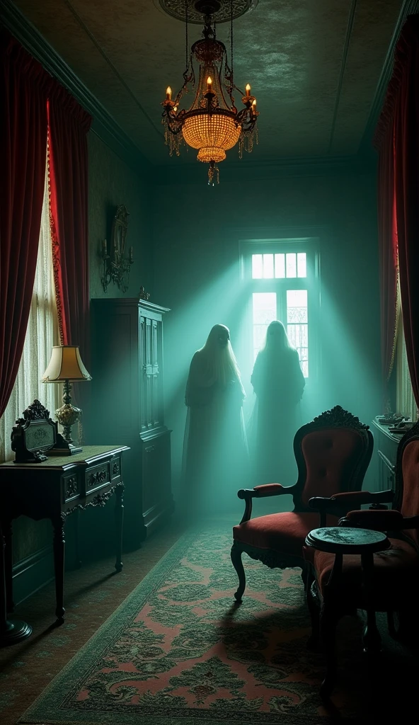 (for Horror Story)A family decided to spend New Year's Eve in an old mansion. At midnight,