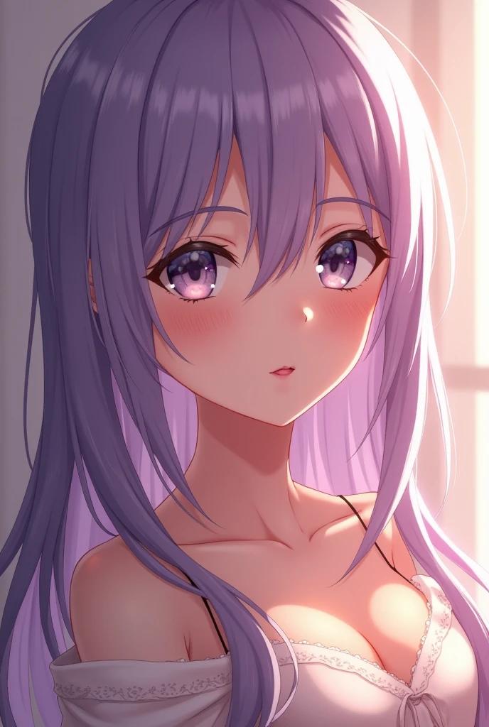 1girl,alone(((Akari Watanabe))), (masterpiece, best quality), ((extremely detailed, intricate details, lush detail, insanely detailed face, beautiful green eyes, lips, detailed skin, very wide-eyed, skinny)), (( floating hair, shiny skin)), (1girl), wide hips, narrow waist, thick thighs, ((big pupil)) , nervous, ((happy, smile, long hair, younger, blush, tall, black outline, pink hair, straight hair, seductive eyes, mature female, older, very long hair)), 1girl, toned, ((((dark bedroom, in front of a big window, night sky outside, upper body focus)))), pink hair, breasts, long hair, blue eyes, full body, hair bun, looking at viewer, a bit of cleavage, gyaru, standing, smile, bowtie, shoulder cutout, closed mouth, pink nails, heart, bangs, nail polish, medium breasts,(((1girl, sleep wear))), good hands, good anatomy