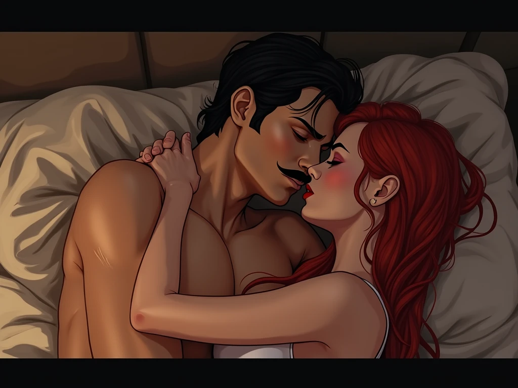 (((Poison Ivy))), (((Superman))), High quality, best quality, masterpiece, (1boy, 1girl), (hetero:1.5), mature woman, curves, long wavy redhead hair, green eyes. cleavage. (((woman completely nude))), nsfw, lots of cum, cum in face, facial, huge cumshot, projectile cum, ejaculating, cumming everywhere, (((hair grabbing, grabbing another's hair, sex from behind)))