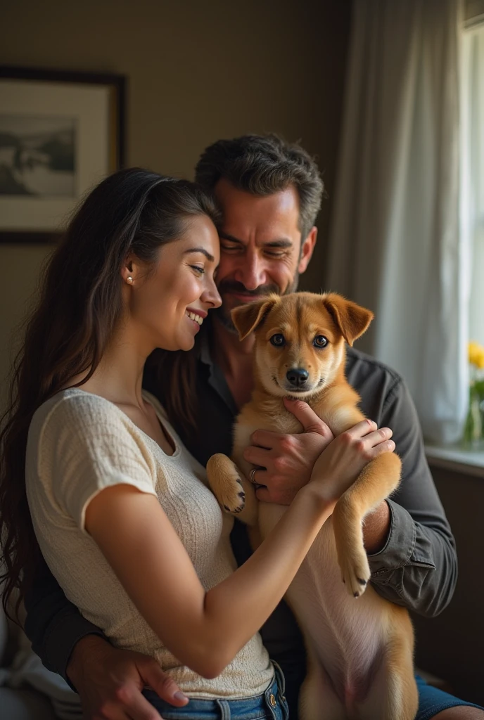 Create an image where dog commincating with owner