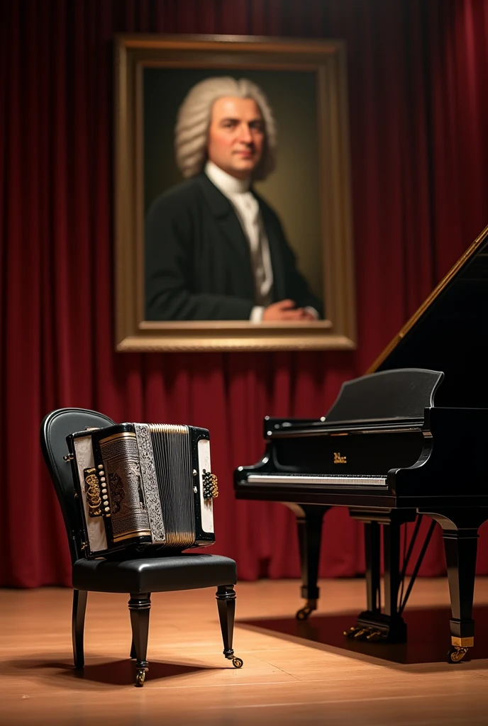 An illustration of a boy playing a piano, representing Mozart when he composed his first symphony at the age of eight. --auto --s2