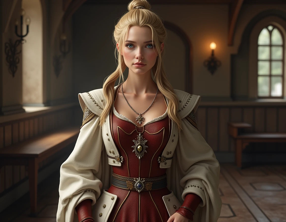 1girl, priscillaW3, blonde hair, green eyes, holding a wine glass, small smile, looking at viwer, <lora:priscilla:0.7>,  <lora:add_detail:0.6>
