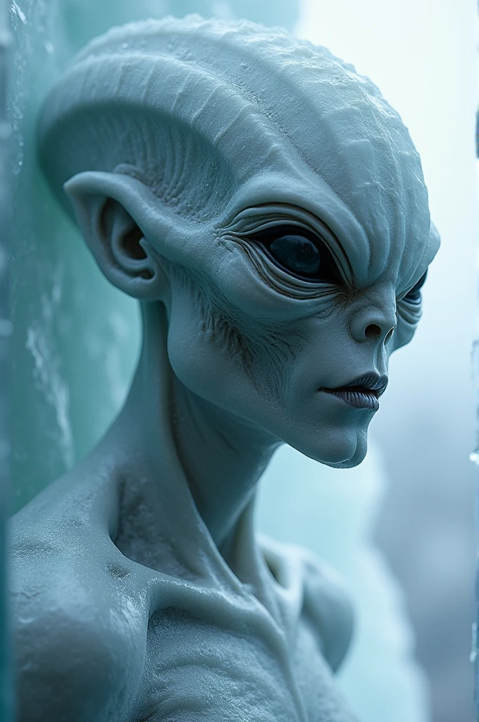 Fancher, Appearing in the world of science fiction、A translucent, ethereal alien with delicate features, Shining from the inside, Sparks and Light, twor, two, close, Realistic, Very detailed, Complex
