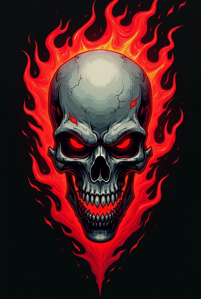 Create a free fire logo showing anger, hatred, fury, determination and commitment to the name insanity