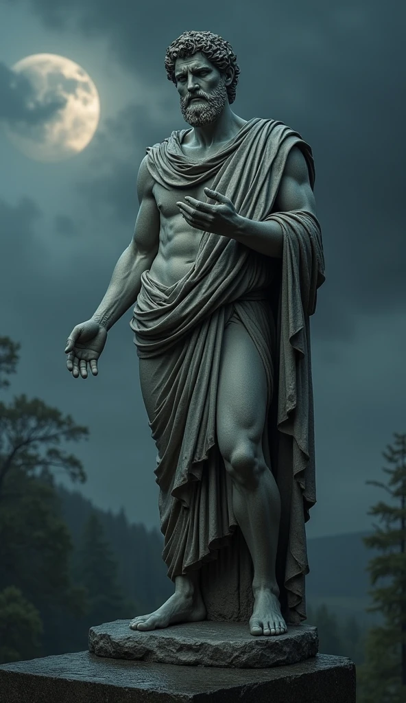 Create a Greek statue of the famous Stoic philosopher Marcus Aurelius ...
