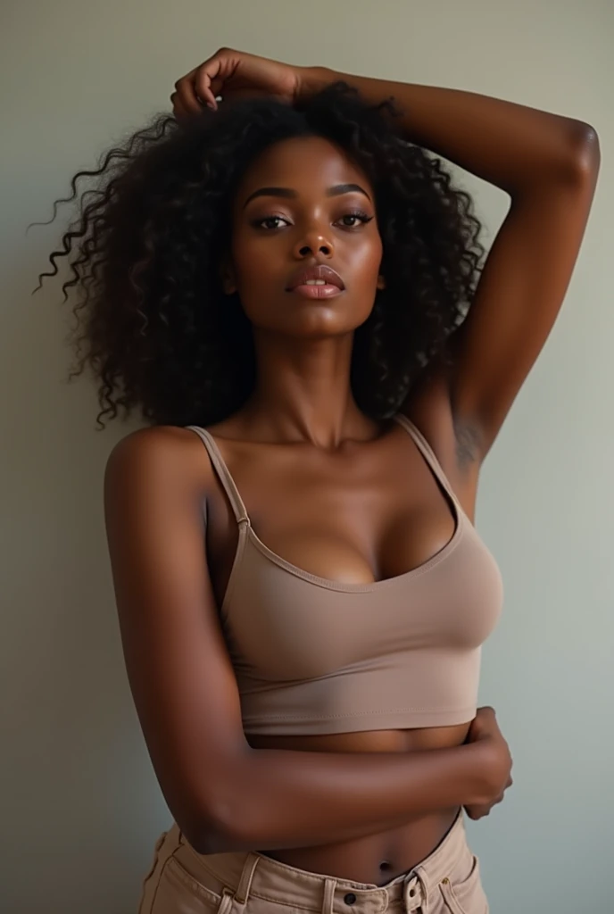 beautiful brazillian lightskinned teen with curly hair and hourglass body wearing a white tennis skirt and white top with fake eyelash