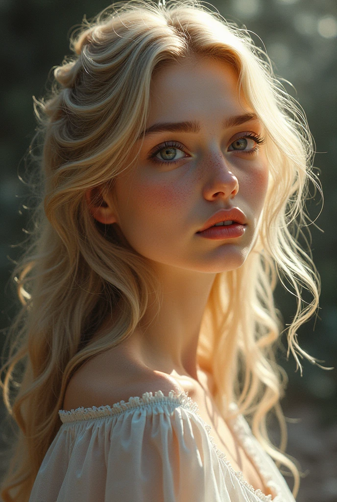 Half Twin Light Hair Grey Cute Girl Floating