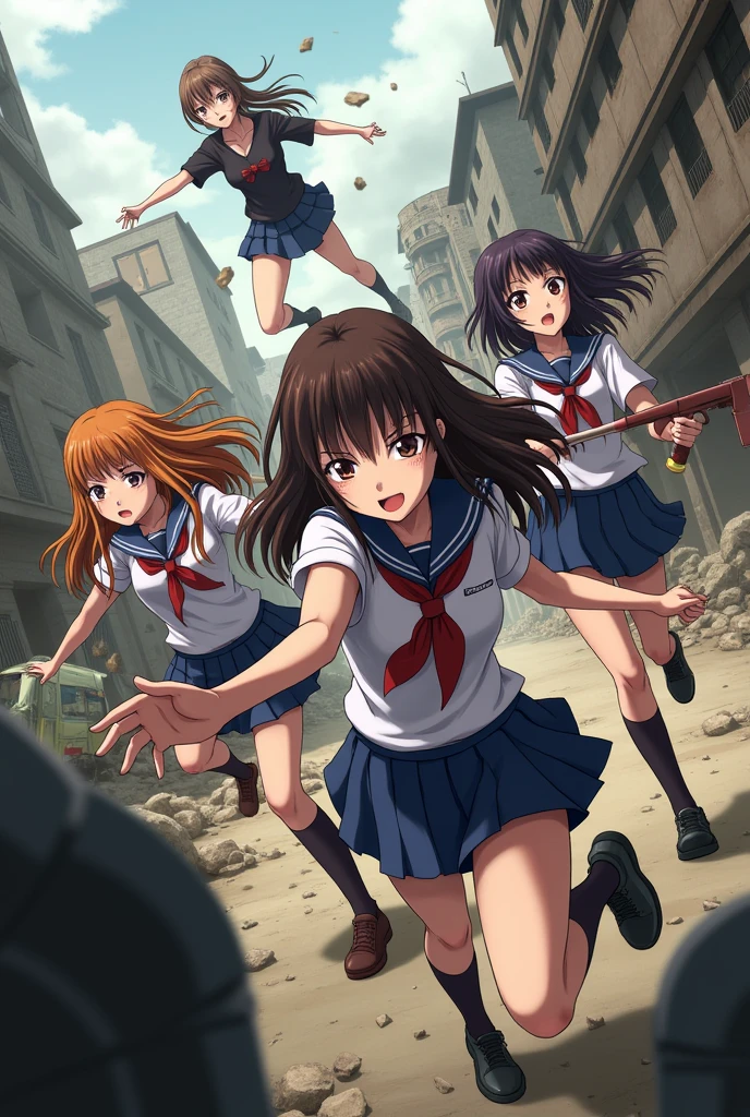 highest quality, masterpiece, High resolution, alone, {Shiranui_Fleet Collection:1.15},, serafuku,  blush, Open_mouth, smile, 1 girl, School_uniform, anchor_symbol, neckerchief, skirt, evening sky_background，anime style, highest quality, 4k, masterpiece, standing girl, 1 girl, alone, 1 , Upper body, (front angle), looking at camera, , [empty eyes], [short girl], (big breasts:1.25), [Suzumiya Haruhi], sailor suit, [[sleepy eyes]], [fantasize],(NSFW),(skirtリフト:1.3),(black panties:1.3), show off panties, blush, [[青いskirt]],