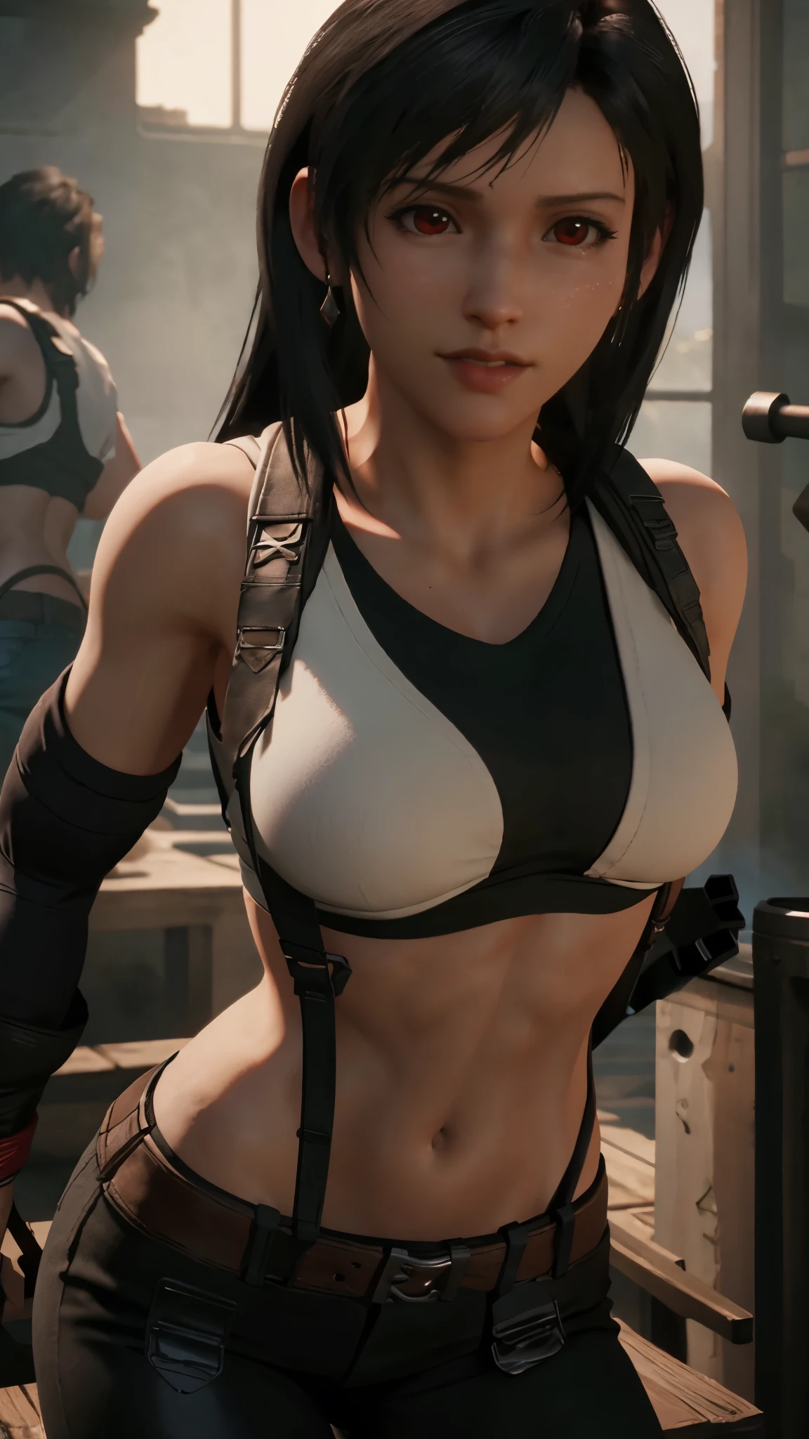 yuffie final fantasy vii remake, best quality,Masterpiece,Ultra high resolution,Yuffie,upper body,