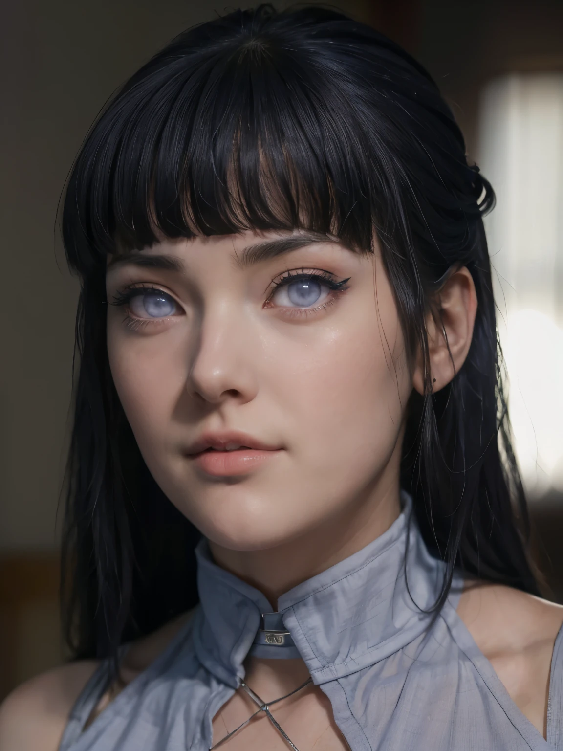Aria Nova is a young, petite, and unassuming girl with striking features. At the beginning of the anime, she has long, raven-black hair that cascades down her back in a straight, silky flow. Her big, expressive indigo eyes hold a sense of curiosity and wonder. She wears a simple, tattered uniform with faded colors, showing signs of her humble origins. As the series progresses, her appearance undergoes a dramatic transformation, reflecting her growth in power.