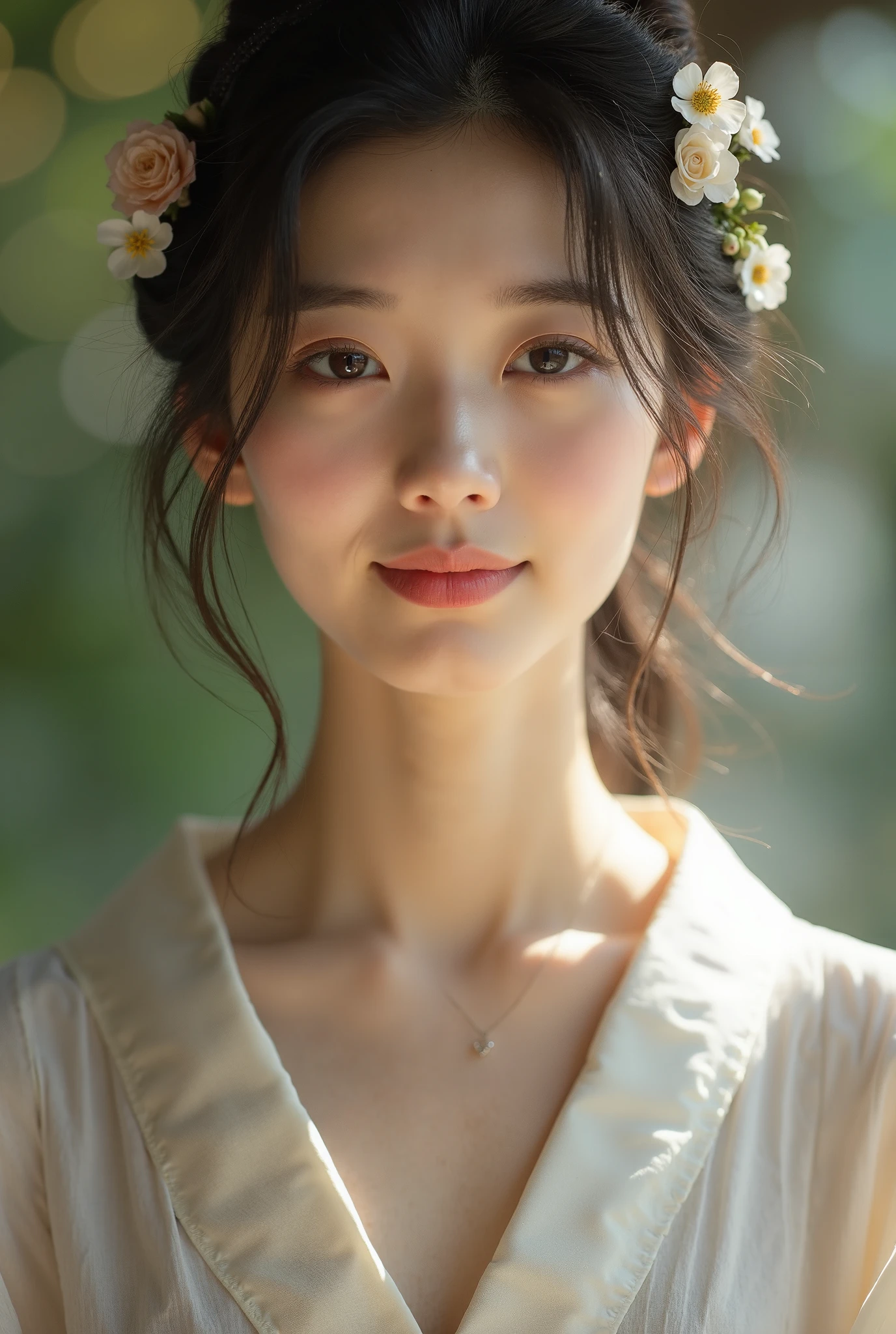 (of a real:1.5,Works of masters,Rich in detail),Small hillside,NOWAI,Green meadows,There was a girl and blue sky in the distance、baiyun,