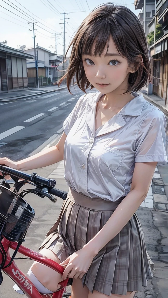 (Perfect Anatomy), (Detailed details), ((1 screen,Dynamic Angle)), ((Large Motorcycle(Yamaha MT-10, 濃い紫色ofボディカラー)of(運転中of女性1人)))), (((ダークブルーofハイレグビキニ:1.5))), (Droopy eyes:1.4), (Very short bob hair,bangs), Short handbag, short boots, (日没of三浦海岸道路of走行), (The waves are beautiful), ((One square headlight)), ((One on the left、One turn signal to the right)), ((mirror: One on each side)), ((左右ofハンドルof握る)), Light leakage, Surroundings, Bold colors, (((speed,Expressing a sense of speed)))