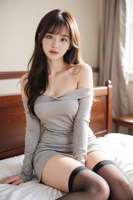 1 Girl,study,Sitting on the sofa,Soft Light,Chinese Beauty,Bodycon Dress,Sexy,Long hair