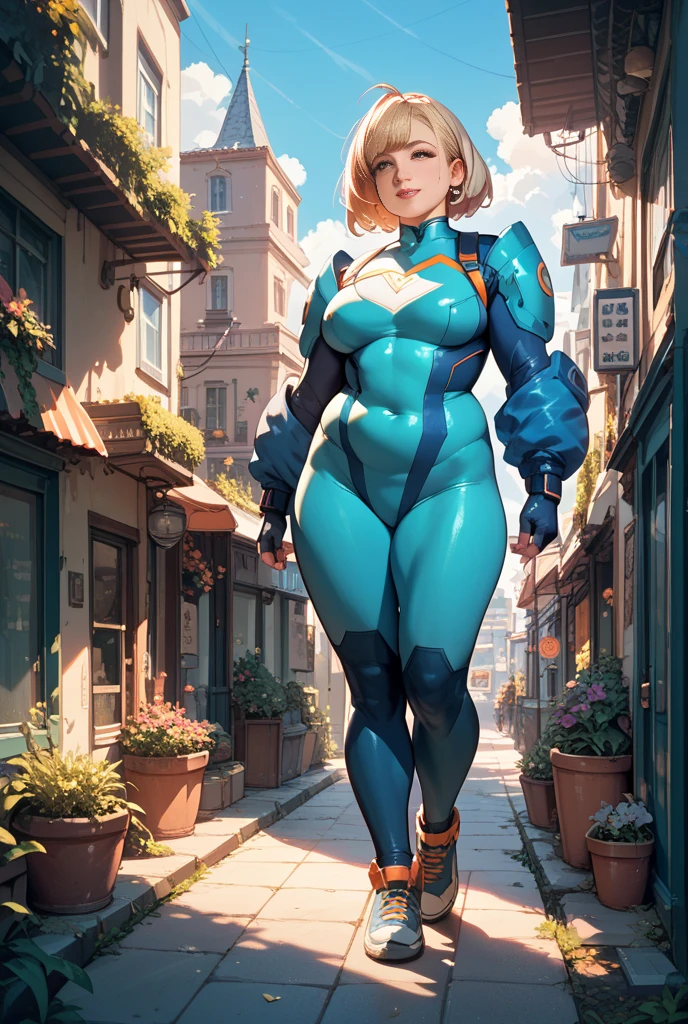 supergirl, pureerosface_v1, sticker of a girl from dc comic, full body, Kim Jung gi, , (gigantic breasts breasts 2.0),soul, digital illustration, comic style, cyberpunk, perfect anatomy, centered, approaching perfection, dynamic, highly detailed, watercolor painting, artstation, concept art, smooth, sharp focus, illustration, art by Carne Griffiths and Wadim Kashin ,, (masterpiece, best quality, ultra-detailed, best shadow),, In the style of Neon Genesis Evangelion, you find yourself standing on a desolate, post - apocalyptic wasteland, as the distant ruins of a massive city loom on the horizon. The sky is filled with ominous clouds, as a massive creature towers in the distance, huge breast, gigantic , titsnipples, curvy, thicc