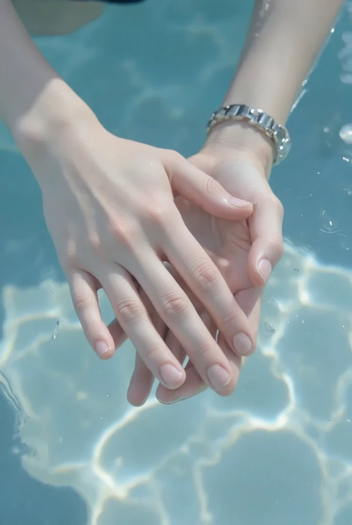 someone holding a hand of a person standing in a shallow pool, holding hands, holding each other hands, holding hand, standing in shallow water, crystal clear water, in the sea, clear water, across holding a hand, 🤬 🤮 💕 🎀, in the water, 😭 🤮 💕 🎀, reaching out to each other, in the ocean, take my hand