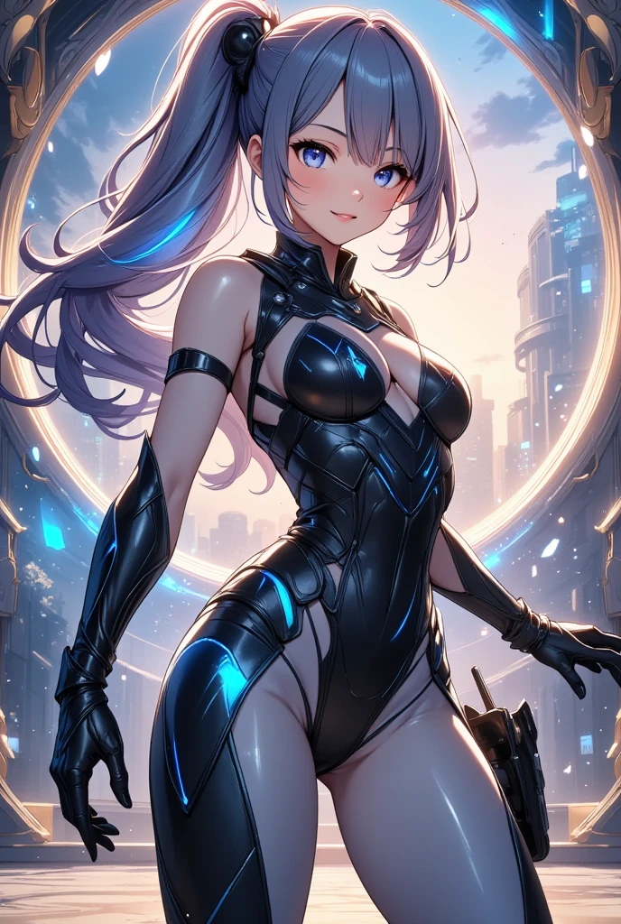 (quality)), ((masterpiece)), Recommended results、Puffy nipples、(see through:1.5)、straighten your back、abdominal muscles、huge bust、angle to floor:1.2、low camera angle、Hair loss on crotch,Hatsune Miku,super detailed)), (Very detailed的CG插画), ((extremely delicate and beautiful)),(1 blue transparent mechanical girl)),alone,whole body,(Machine made joints:1.2),((mechanical limbs)),(Flashing blood vessel points connected to tubes),(Mechanical vertebrae attached to the back,with flowing glitter.),((Flowing rainbow fixed around neck)),perfect round face,(Wires and cables connected to the neck:1.2),(Rainbow wires and cables on the head:1.2)(Character focus),,Very detailed,colorful,most detailed,white ceramic skin,blue short hair