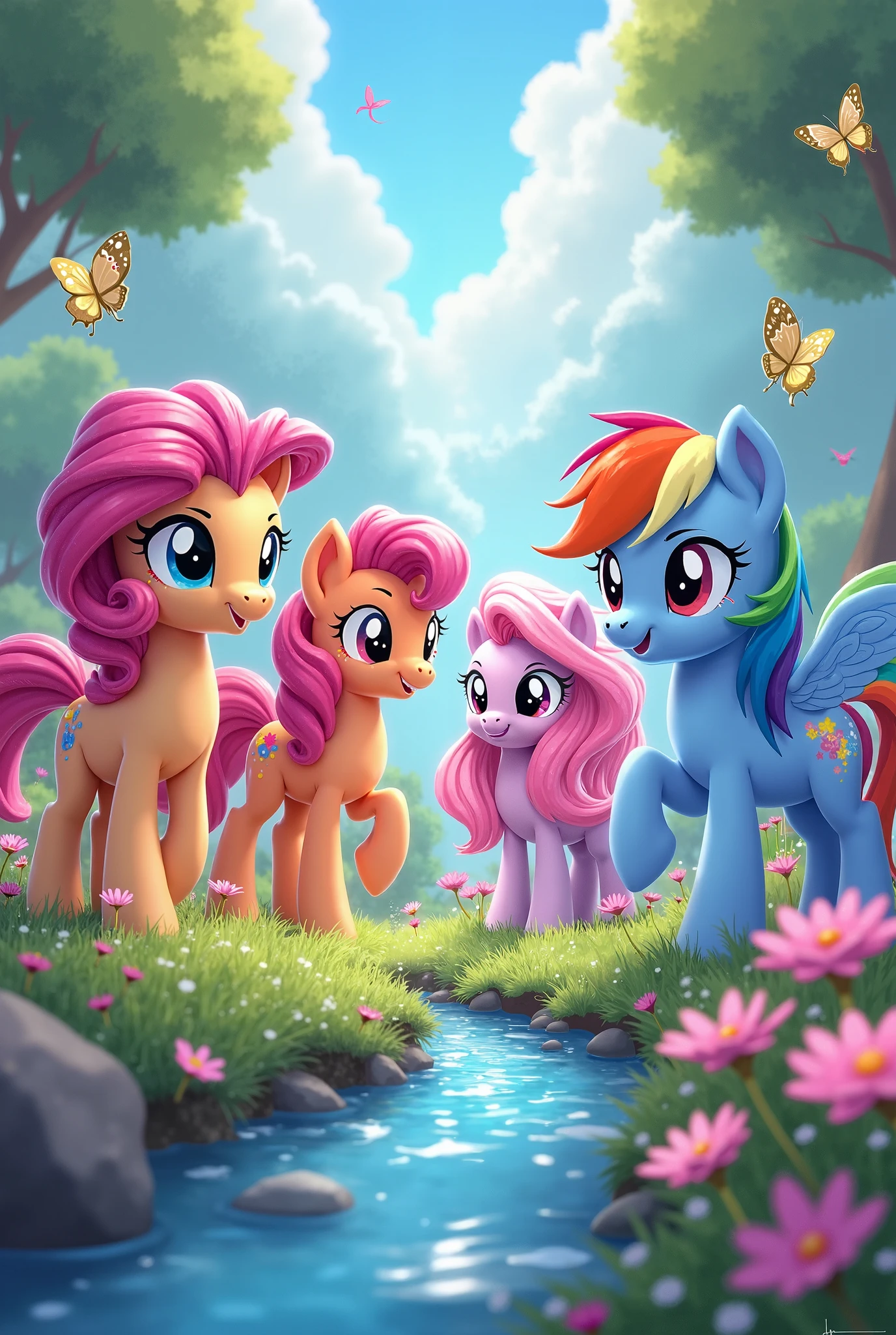 Mane Six 6 Forest Trotting:*GIF Twilight Sparkle Fluttershy Rainbow Dash Pinkie Pie Rarity Applejack*