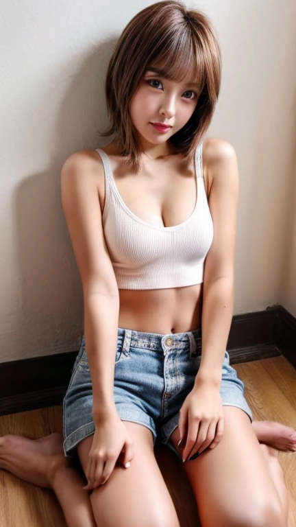 Tabletop, Highest quality, Beautiful , Baby Face Sils, In detail, High resolution, In 8K,
((Photorealistic:1.4, RAW Photos, 超High resolution, Best image quality: 1.4)), 8k wallpaper, 
((Perfect body composition 1.5)), ((Slender body line))
((Beautiful attention to detail)), Natural color lip,
((Meaningful smile:1.4))
((Random sexy ponytail)), 
((Beautiful breasts, chest wide open:1.5)),
((from the front:1.3)), ((Proudly)),
((Randomly blurred background)), ((The Sunset Sun)), ((autumn leaves)),
((Random and sexy facial expressions)), 
Highly detailed and professional lighting, 
Perfect dynamic composition, ((Beautiful attention to detail)), ((Leaning forward)), ((Sexy crop top:1.6)), ((Micro Mini Skirt:1.5)), ((Harajuku)), ((sexy shot looking at camera)), ((Bold sexy pose:1.2))