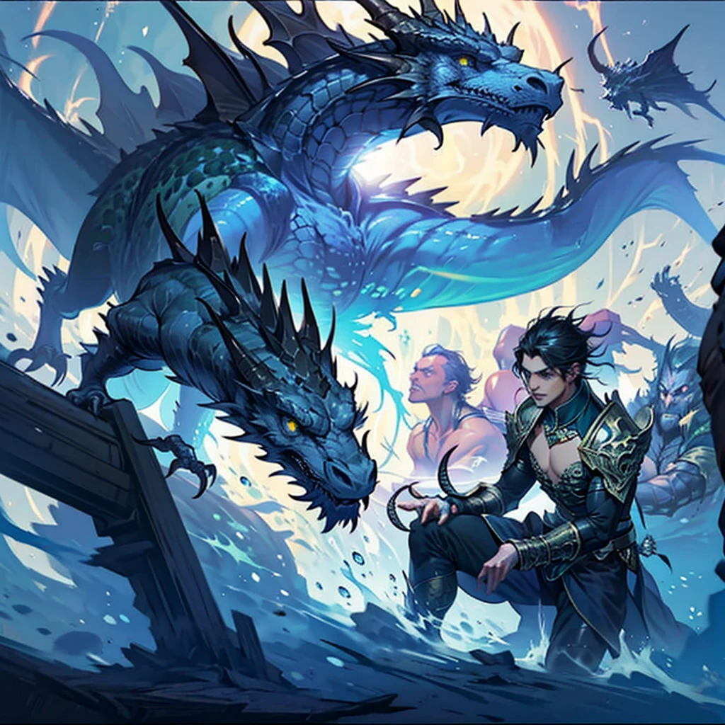 close-up of a colossal sea monster , medieval submerged seabed rpg, bottom of the water fish in the bottom, epic Art of RPG, dungeons and dragons artwork, Arte de RPG, dungeons and dragons art, arte de fantasy de masmorras e dragões, d & of fantasy art, dungeons and dragons art, fantasy d & arte d, High quality DND illustration, Arte de RPG, hyperrealistic d & of fantasy art, dnof fantasy art